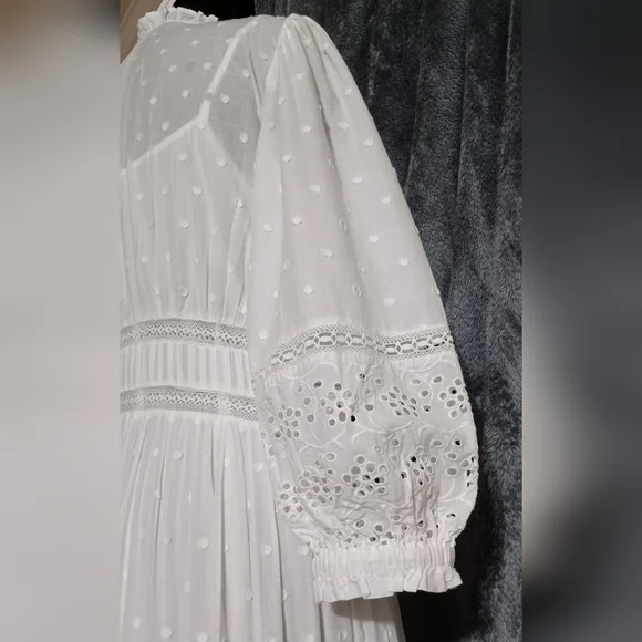white strapless dress midi Jones | White Strapless Midi Dress With Tulle Peplum Waist main image 0